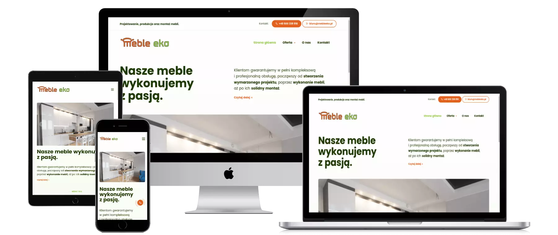 Responsywna strona internetowa producenta mebli na wymiar firmy Meble Eko w Tarnowie. Realizacja ABM STUDIO.